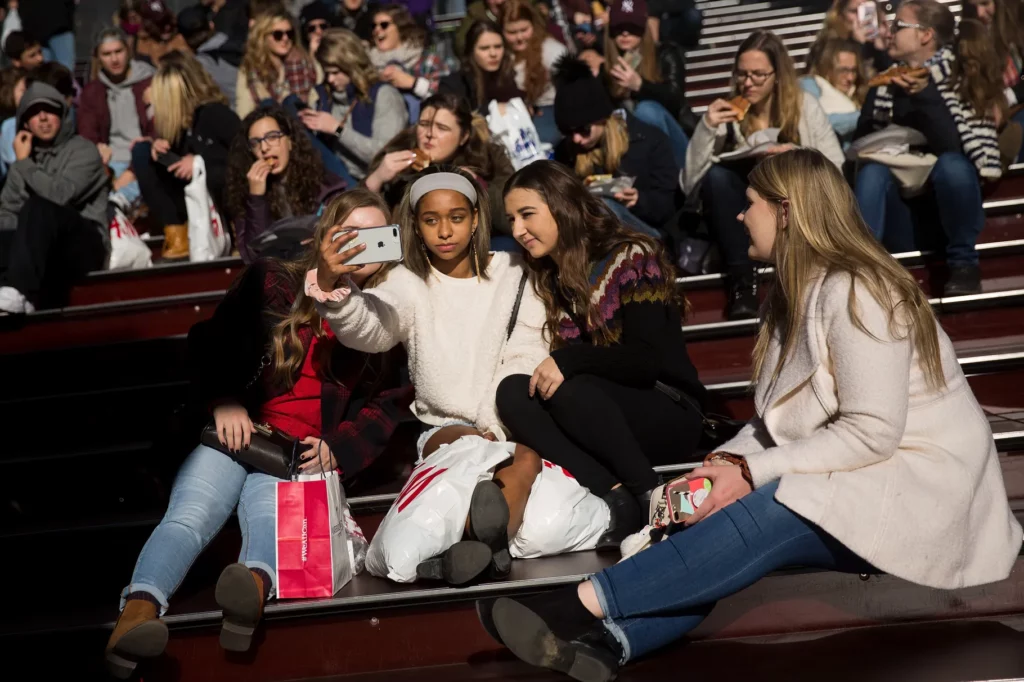 teens hanging out