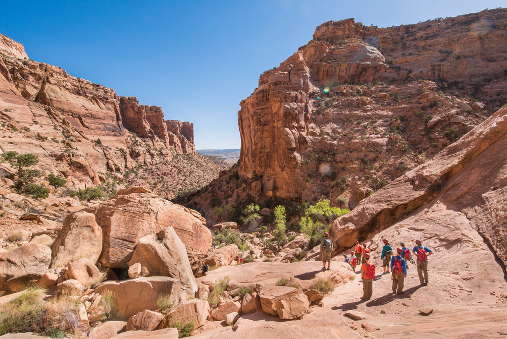 hiking in wilderness